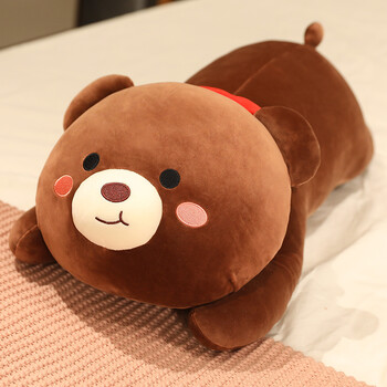 可爱布朗熊公仔毛绒玩具趴趴熊床上睡觉抱枕女生抱抱熊草莓熊玩偶小熊