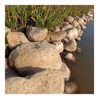 园林景观石 景石置石巨大型河卵石鹅卵石 绿地河滩湿地护坡驳岸石