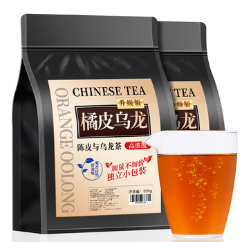 音朗茶叶 乌龙茶 高浓度浓香型橘皮乌龙茶木炭技法袋泡茶可冷泡茶320g