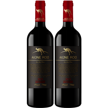 艾妮袋鼠红酒澳大利亚澳洲原酒进口红酒珍藏干红葡萄15度 750ml*2瓶