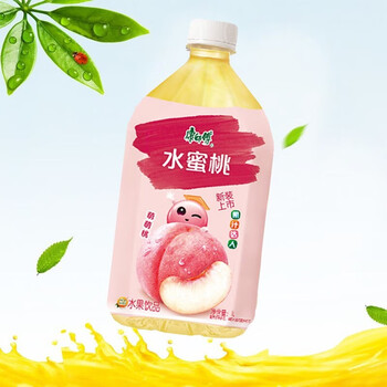 果汁达人1升装水蜜桃1l*4/8瓶装大瓶装水果味饮料夏日饮品 水蜜桃1l*4