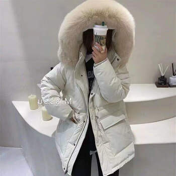自由姑娘网红苏苏同款羽绒服女韩版加厚收腰显瘦时尚白鸭绒2023年新款