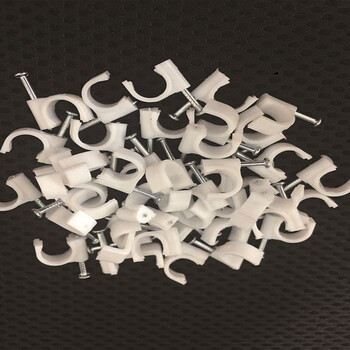 网线钉网线固定钢钉线卡电线卡网线槽线卡子卡钉100只包圆形9mm100只