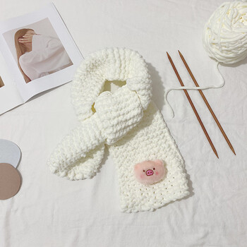 围巾手工自制送男友毛线编织神器冰条毛线团织围脖女友礼物 乳白色冰