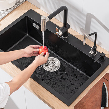 科恩纳 Coenna 石英石水槽单槽台下盆洗菜盆洗碗池厨房花岗岩大方槽d4 6045标配套餐 抽拉套餐 净水龙头 图片价格品牌报价 京东