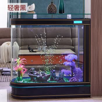(送货入户)一米阳光 轻奢简约现代子弹头鱼缸客厅水族箱客厅家用屏风