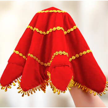 二人转手绢秧歌舞蹈花考级专用一对儿童东北八角巾跳舞红手帕 考级