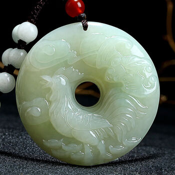 男女款真和田玉十二生肖平安扣吊坠玉石12属相项链本命年礼物 【生肖