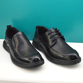 佰纳(baina)佰纳男鞋2023夏季镂空商务休闲真皮头层牛皮软底套脚一脚