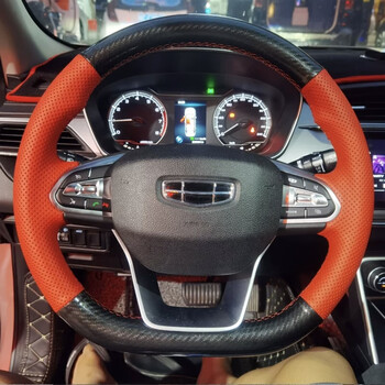 宸荨适用吉利专车帝豪s缤瑞星瑞方向盘套手缝星越博越l嘉际专用把套亮
