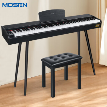 莫森（MOSEN）MS-103S电钢琴 88键全重锤键盘电子数码钢琴 时尚款典雅黑+琴凳