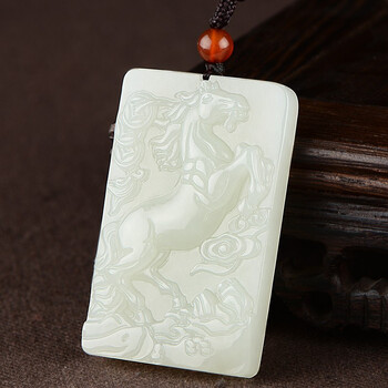 和田玉马上有钱玉佩生肖马吊坠玉石属马挂件马到成功玉坠男女