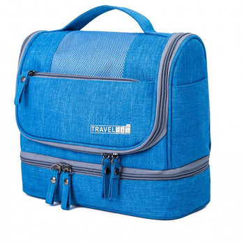旅行磨砂洗漱包化妆包男女洗浴干湿分离包出差便携旅游收纳包蓝色洗漱