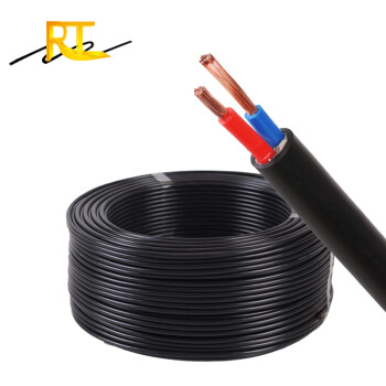 瑞天线缆 ZC-RVV-300/500V-2*2.5阻燃电缆 2芯cu导体护套线 铜芯电线 黑色1米