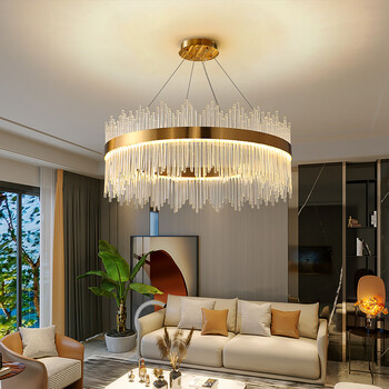 帘上光水晶吊灯客厅灯现代简约主卧室网红北欧轻奢灯饰照明广东中山