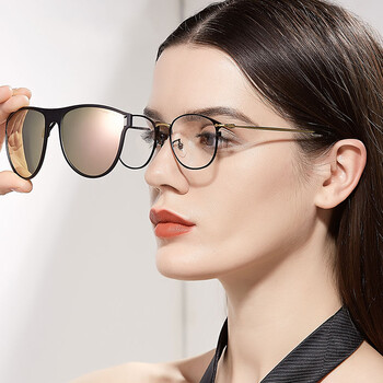 近视眼镜墨镜夹片女偏光防紫外时尚个性太阳镜夹片男士开车专用粉色片