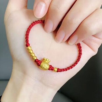 转运珠手工编织手绳饰品生日礼物送女友黄金福袋5金珠手链女款红绳14
