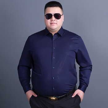 vjwk80-230斤男生穿的胖子潮胖子大码男装长袖衬衫男加肥加大肥佬宽松