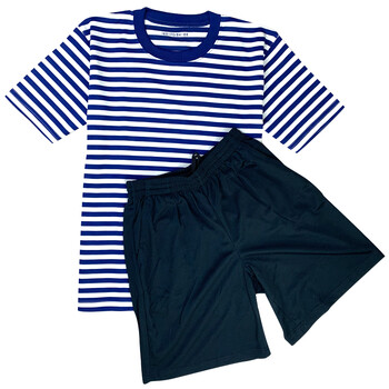 陆战队海军衫夏季体能服短袖套装男蓝白条纹海魂衫t恤透气圆领速干特