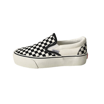 star匡威 女布鞋杨幂同款黑白格子鞋一脚蹬棋盘格厚底懒人鞋帆布鞋