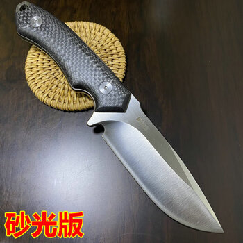 角盾限量王高硬度m390粉末钢开刃小直刀收户外野营防身刀 白色 60