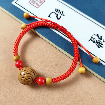 杉贝桃核手串 桃核手链婴儿桃木宝宝儿童手串桃胡女士天然野生脚链红