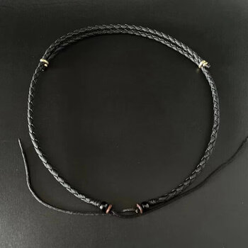 奢西欧天珠配绳横穿项链绳锁骨链绳横穿吊坠绳挂绳皮绳编绳男士女式