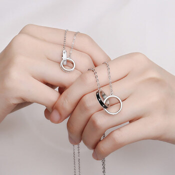 柏拉蒂bovradeh环环相扣送女友情侣项链女夏银年新款轻奢小众感锁骨链