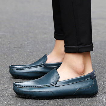 乔丹中国专卖豆豆鞋男真皮夏款韩版潮流休闲皮鞋男鞋2022年新款爸爸