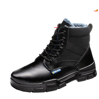 防刺穿焊工四季款加绒防寒保暖工作棉鞋 1908战狼底高帮加绒-防砸防刺