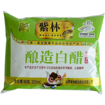 山西特产白醋袋装食用醋凉拌调味醋家用泡澡除垢清洁大米醋白醋300ml