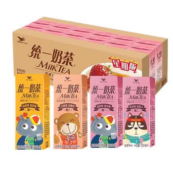 好劲道统一企业奶茶250ml阿萨姆奶茶饮料早餐饮料品草莓味6瓶