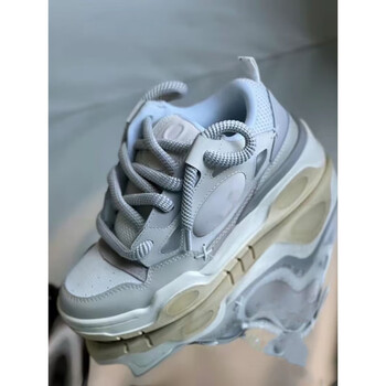 uvaj面包鞋男增高厚底增高男鞋情侣款休闲运动老爹鞋百搭板鞋秋冬白色