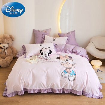 迪士尼儿童卡通全棉四件套网红款男女孩高端纯棉床单被套床上用品套件