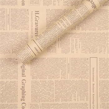 fgacct 复古英文报纸牛i皮纸鲜花包装纸英文背景墙纸包书纸礼盒纸花束