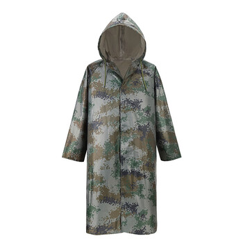 牛津布雨衣长款男女军绿加厚劳保雨衣户外徒步工地耐磨 87林地迷彩