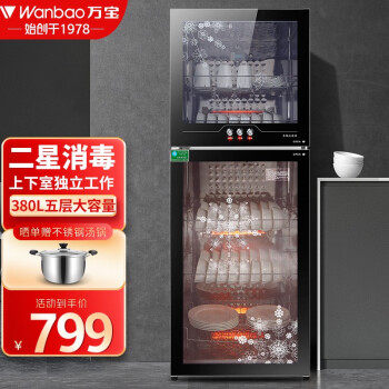 万宝（Wanbao）立式柜商用 餐饮碗柜 家用 家用商用【1600mm高】-38A380升