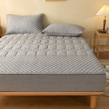 2米床笠式褥子单件床罩款床单夹棉加厚床垫席梦思保护 时尚灰 135cm