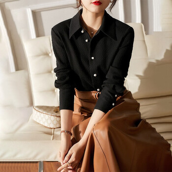 休闲精致通勤ol女装春秋2022年显瘦百搭宽松女士衬衣ykpxw26s60198