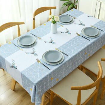艾薇 桌布防水防油免洗餐桌布长方形pvc桌垫茶几台布140*180北欧鹿角