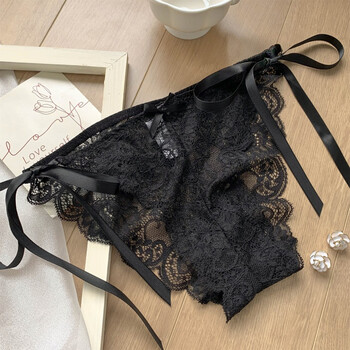 欲感甜心女士蕾丝性感女生网纱纯欲系带内裤女2022新款时尚黑色m80100