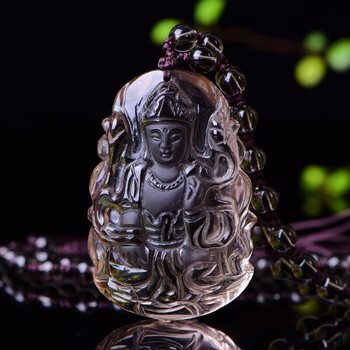 樱优礼物天然茶水晶大日如来吊坠生肖属羊属猴本命佛守护神男女项坠链