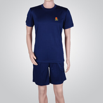 与君行消防员火焰蓝夏季体能服套装t恤训练服消体单上衣专职短袖训练