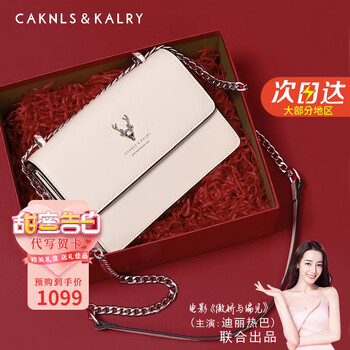 CAKNLS KALRY CK轻奢包包女包单肩包女士斜挎包七夕情人节生日礼物送女友老婆 CK-518米白色 纪念日送女友老婆生日礼物礼盒装