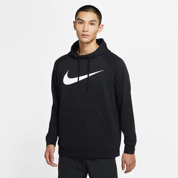 nike耐克drifit男子套头训练连帽衫卫衣速干环保休闲010黑白2xl