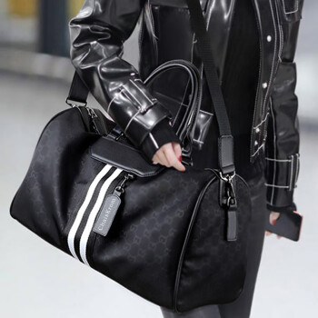 ChaisKrom行李袋2023新款大容量超大手提包轻便时尚休闲短途旅行包健身大包 黑白（鞋位）大号