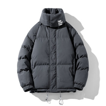 寕冬季加厚保暖棉衣男立领面包服潮牌棉袄防寒外阿迪达斯斯深灰色m