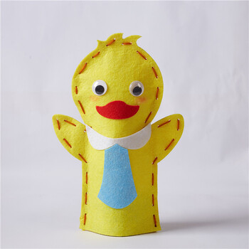 儿童不织布手偶diy材料包道具幼儿园手工无纺布动物手套布艺指偶 小
