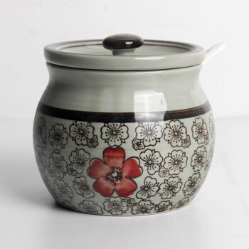 杏之淇猪油罐两斤装耐高温日式陶瓷油泼辣罐调味罐辣椒油猪油罐子油