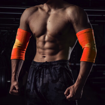劳拉之星0527健身护肘能量一代套肘卧推硬拉力量举训练大重量训练护肘 橙色 S